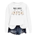 thumbnail image 4 of Chandail en Molleton Bull Sheet pour Femmes Oversize Chandail à Capuchon Halloween Chandails en Molleton Col Rond Manches Longues Chandail Top, 4 of 4