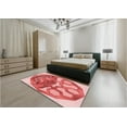 thumbnail image 5 of Ahgly Company Machine Washable Indoor Round Transitional Pastel Pink Area Rugs, 3' Round, 5 of 7