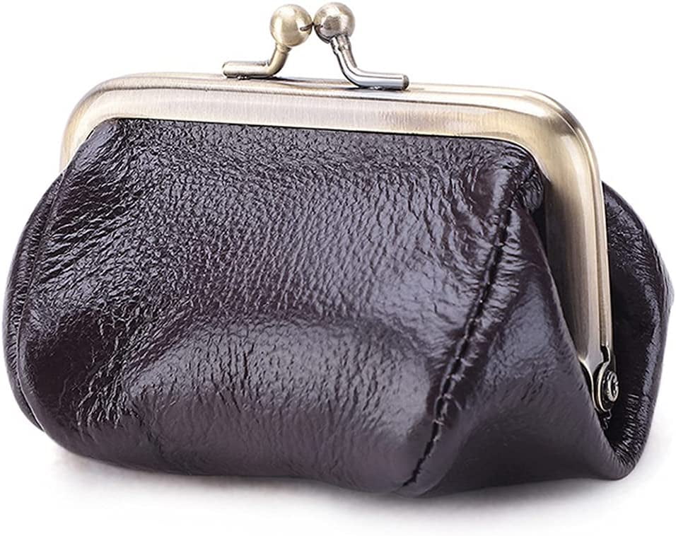 CoCopeanut Genuine Leather Clutch Bag for Women Kiss Lock Wallet Retro Coin  Purse Coin Organizer Cute Purse 