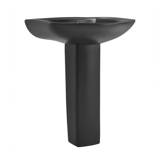 Montparnasse Two-Piece Round Pedestal Sink in Matte Black