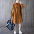 thumbnail image 3 of Túnica de mujer Camisas con botones Vestido suelto Mangas largas Cuello vuelto Vestido informal d MABOTO Vestido, 3 of 7