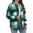 thumbnail image 3 of Fantaslook Womens Plaid Shirts Flannel Shacket Jacket Long Sleeve Button Down Boyfriend Shirt Coats, 3 of 9