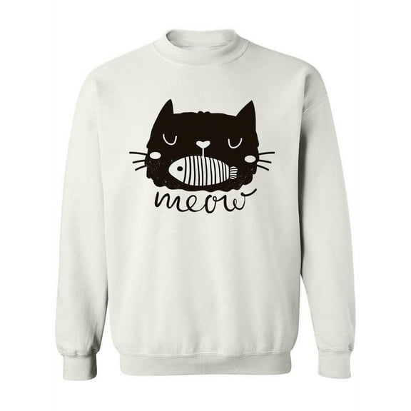 Cat Face, Meow Sweatshirt Women -Image by Shutterstock, Female Medium