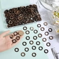 thumbnail image 3 of 1 Box 200Pcs Small Wooden Rings Wood Craft Ring Bulk Unfinished Smooth Solid Lightness Brown Natural Coconut Round Linking Connector Loop Circle, 3 of 5