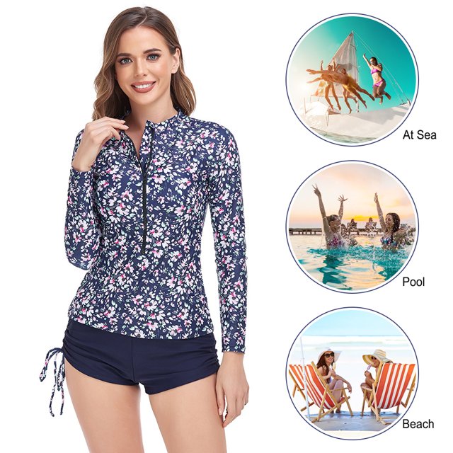 Traje De Baño Damas Traje de baño atlético de playa para mujer Diseño dividido de dos piezas transpirable para deportes acuáticos Sywqhk Para Estrenar