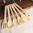 thumbnail image 3 of EeaseMX Juego de 6 utensilios de cocina de madera de bambú, espátula, cuchara, volteador, utensilios de bambú para cocinar, 3 of 7
