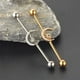thumbnail image 4 of Aretes de barra de acero inoxidable con forma de barra industrial, joyería vertical Plata, 4 of 7
