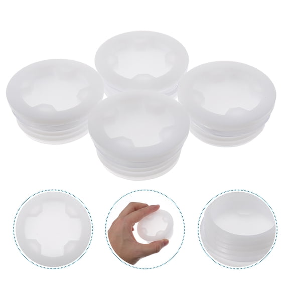 Beaupretty 4Pcs White Plastic Drum Caps Bung Covers for 200L Barrels with Strong Sealing and Easy Use