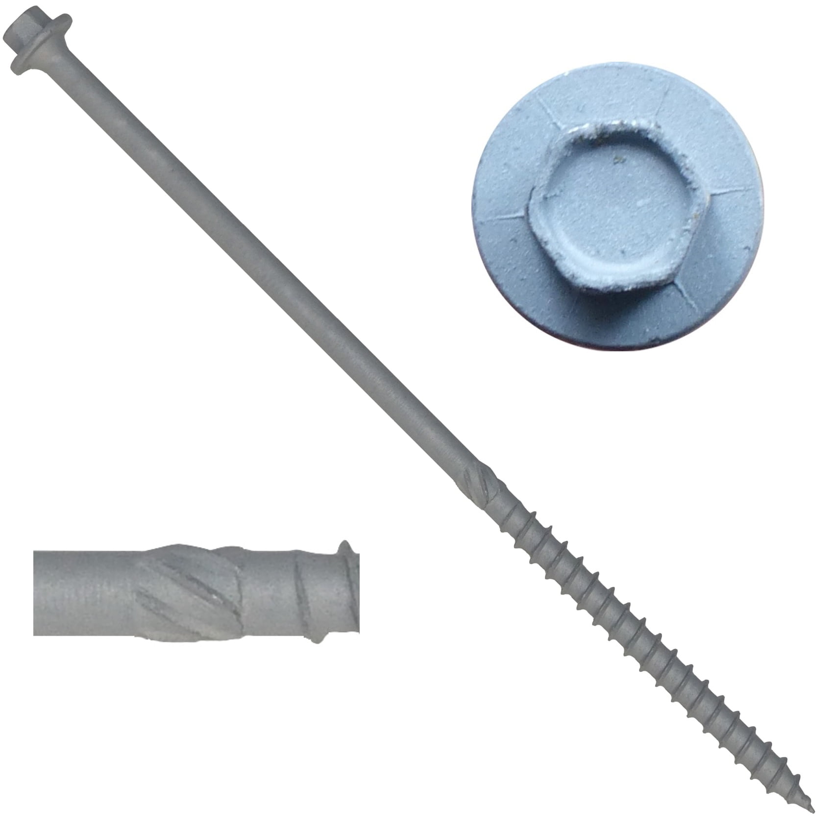 17 X 9" Heavy Duty Gray Structural Wood Screws Exterior Coated Heavy