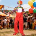 thumbnail image 2 of KKBOTIVE Adult Carnival Clown Outfit Set - Ruffle Carnival Party Funny Attire Unisex Outfits for Men Women Festive Clothing with 1Pc Jumpsuit ( Red Size: S ), 2 of 5
