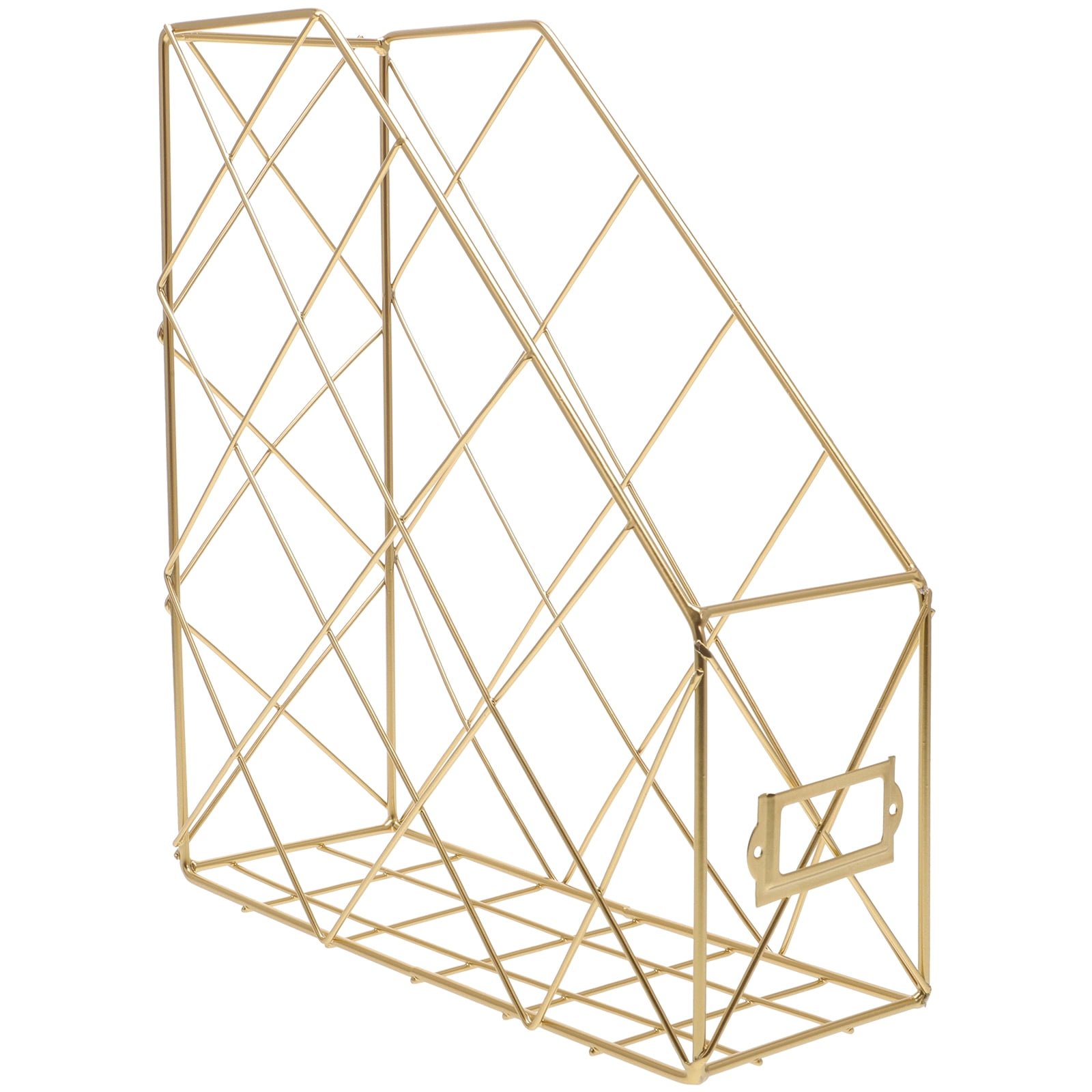UEETEK Document Storage Rack Golden Desktop Organizer with Nordic Wrought Iron Design