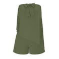 thumbnail image 6 of BUIGTTKLOP Women's Summer 2 Piece Outfits Sleeveless Asymmetrical Tube Top and Shorts Matching Lounge Sets, 6 of 6