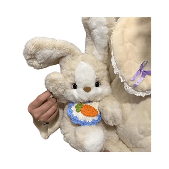 Cute Bunny Plush Toy, Soft Sleeping Rabbit Stuffed Animal Doll, Cozy Bedtime Hug Pillow, Fluffy Long-Eared Plush Companion, Adorable Home Décor Gift for Friends and Lovers