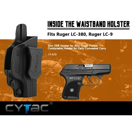 Ruger Acp Holster CYTAC Inside the Waistband Holster | Gun Concealed Carry IWB Holster | Fits RUGER LC9 / LC380 ()