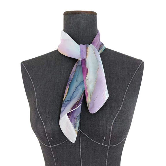 Square Scarf 24x24 Inch Gilded Mist Of Pastel Hues Silky Satin Sun Protection Neck Scarf for Women Multi-Purpose Head Wrap Bandana for Hair Bag Decoration