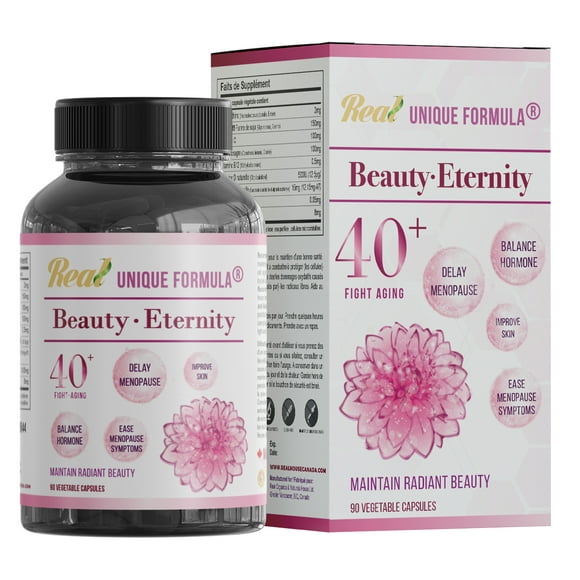 Unique Formula Beauty Eternity 40+ Supplément avec Isoflavones de Soja, Vitamine C 90 Capsules