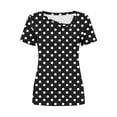 thumbnail image 5 of DeHolifer Women Summer T-Shirts Casual Printed Slanted Collar Short Sleeve Tee Tops Black S, 5 of 5