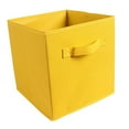 thumbnail image 4 of Cubo de almacenamiento de tela plegable, cesta de almacenamiento abierta, cesto de ropa plegable para habitación de niños, sala familiar, dormitorio, amarillo, 4 of 10