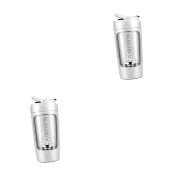 Matsuzay 650ml Electric Protein Shaker Bottle Mixer USB Cups Rechargeable for Fitness Blanco 2piezas