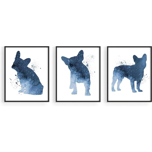Summit Designs French Bulldog Poster Prints, Bulldog print, Art Bulldog, Bulldog Picture Decor, Frenchie Decor, Frenchie art, French Bulldog Home, Unframed Set of 3 (8x10")