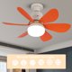 thumbnail image 2 of Ventilador Techo Lámpara LED E27 Enchufe Ventilador Control Remoto 52 Cm (Concha Lechosa Naranja), 2 of 9