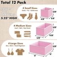 thumbnail image 2 of Organizador de cajones simple para el hogar plegable, juego de 12 unidades, color rosa, 2 of 9