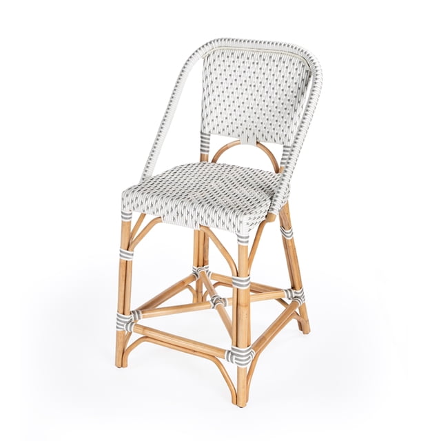 Butler Specialty Solstice White & Grey Rattan Counter Stool