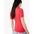 thumbnail image 3 of Free Assembly Women's Ribbed Crewneck Tee with Short Sleeves, Sizes XS-XXXL, 3 of 6