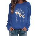 thumbnail image 1 of WZXFASHION Haut Ample pour Femmes Automne et Hiver Manches Longues Col Rond Imprimé Chandail Décontracté Liquidation sous-Vêtements Thermiques Haut, 1 of 4