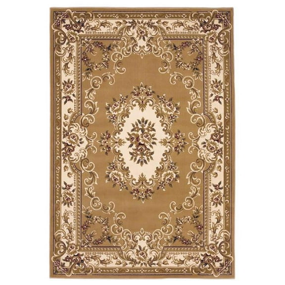 Polypropylene Beige & Ivory Area Rug - 2 ft. 3 in. x 3 ft. 3 in.
