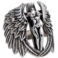 thumbnail image 2 of Biplut Gothic Men Cross Guardian Angel Wings Carved Biker Finger Ring Jewelry Gift, 2 of 12