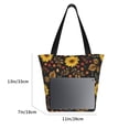 thumbnail image 3 of Kll Tote Bag For Women Sunflowers Leaves Print Shopping Grocery Reusable Bags For Office School Shopping Travel, 3 of 7
