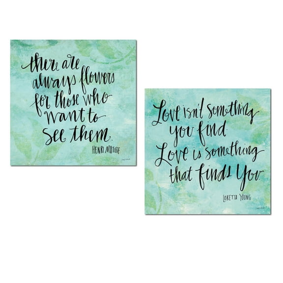 Modern Inspirational Teal and Black Typography Teen/Adult Decor; 2- 12" x 12" Unframed Prints