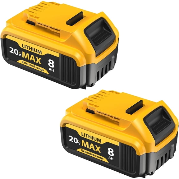 chalian 2-Pack 8000mAh 20V Max Lithium-ion Batteries for Dewalt - Replaces DCB201, DCB200, DCB205, DCB206, DCB207 - Seamless Compatibility with Dewalt 20V Max Battery Cordless Power Tools & Chargers