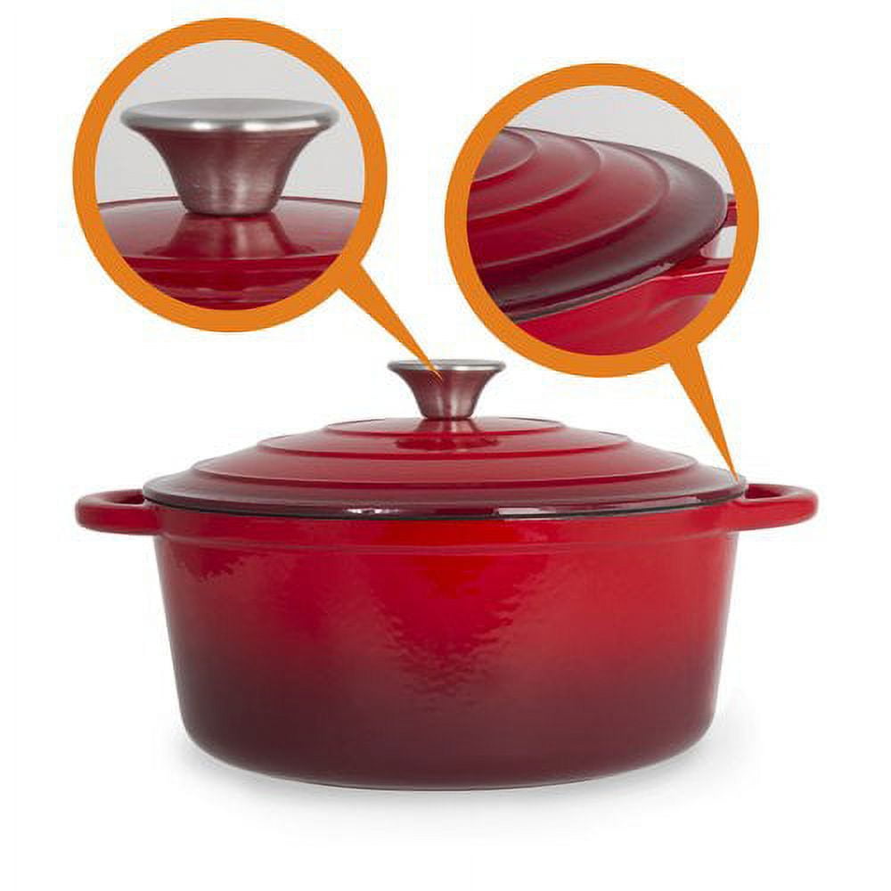 Food Network Red 3 Quart Enamel Cast Iron Dutch Oven VGUC