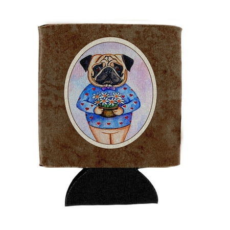 

Carolines Treasures 7132CC Pug Valentines Hearts Can or Bottle Hugger Can Hugger multicolor