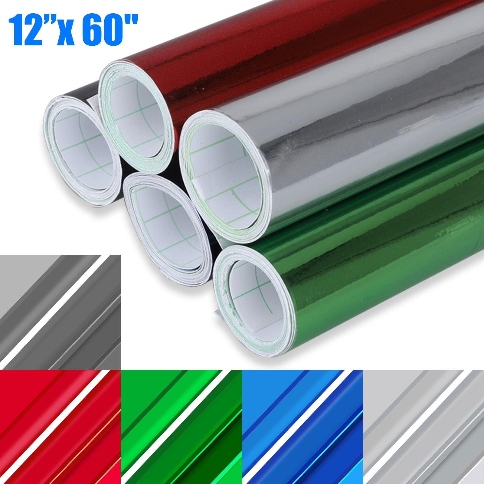 *12/"x60/" Silver Chrome Car Vinyl Wrap Sticker Decal Air Release Bubble Free