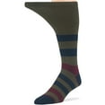 thumbnail image 5 of 7BigStars Kingdom Men's Diabetic Dress Cotton Mid Calf Socks - 5 Pack Large - Stripe Pattern - Sock Size 10-13 Shoe Size 9-12 L Dark Navy, Navy, Burgundy, Olive Green, Beige, 5 of 10