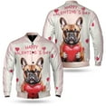 thumbnail image 3 of Happy Valentine's Day French Bulldog Brings Love Heart All Over Print 3D Baseball Jacket Dog Lover Gifts Bomber Jacket Softball - 02028, 3 of 6