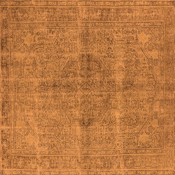 Ahgly Company Indoor Square Oriental Orange Industrial Area Rugs, 3' Square