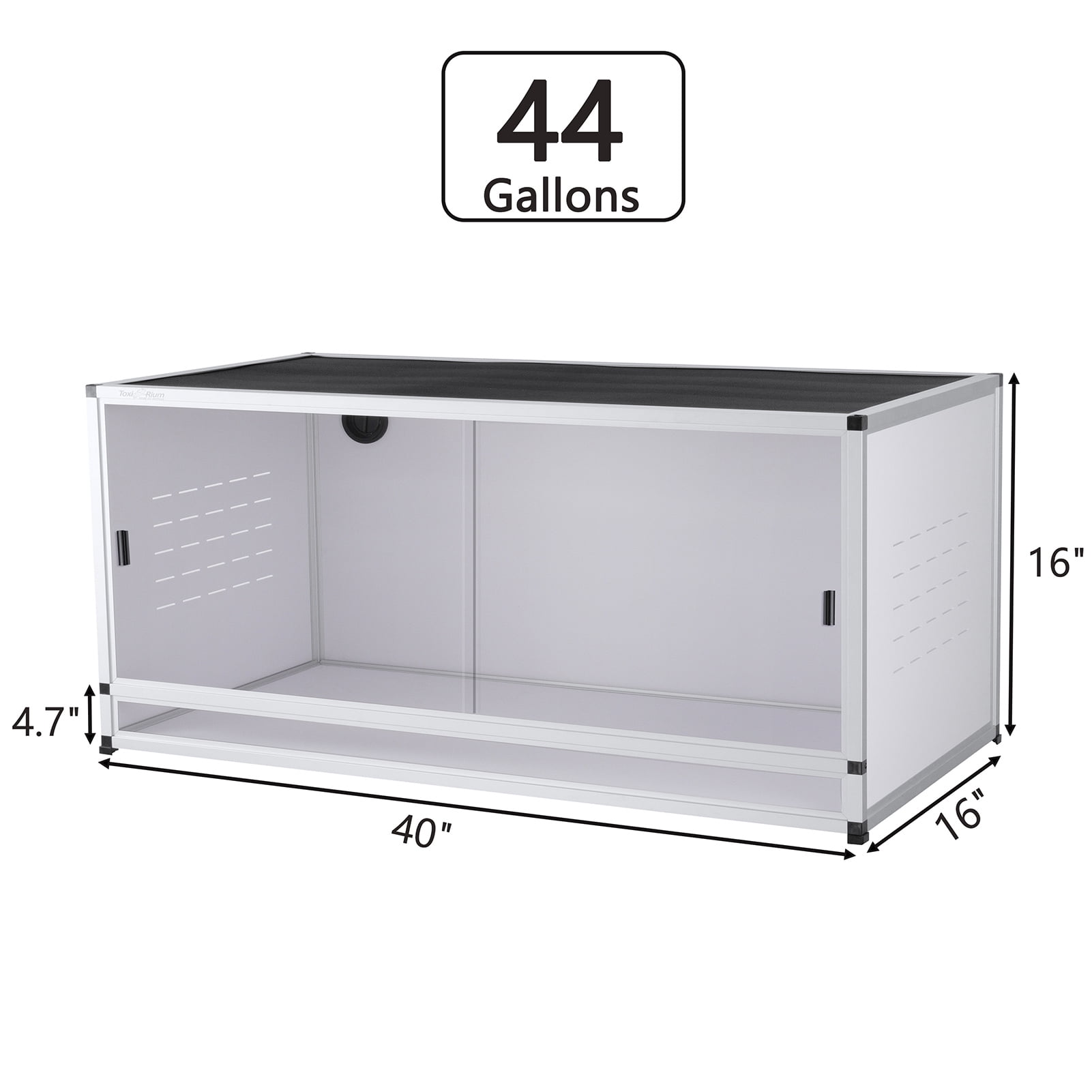 ToxiRium 40x16x16inch 40 Gallon Stackable PVC Reptile Enclosure for Bearded Dragon, Lizard and Snake, Large Terrarium with Sliding Door Lock