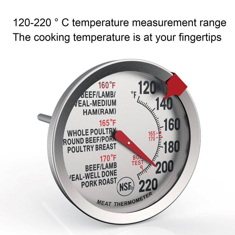 Deep Fry Thermometer with Instant Read Dial Thermometer Stainless Steel  Stem Meat Cooking Thermometer Best for