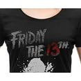 thumbnail image 2 of Friday The 13th Logo Jason Voorhees Women's Black T-shirt Tee Shirt-XXL, 2 of 3