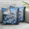 thumbnail image 3 of Orinice Mountain Waterfall Snow Graphic Decorative Pillow Cover 1PC - Winter Aesthetic Home Decor for Couch, Living Room, Bedroom - Men, Women, Boys, Girls 20x20in, 3 of 5