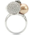 thumbnail image 5 of Rhodium + Ruthenium Brass Ring with Synthetic Pearl in Multi Color for Women Style 0W296, 5 of 7