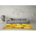 thumbnail image 3 of Ahgly Company Machine Washable Indoor Rectangle Patchwork Yellow Transitional Area Rugs, 2' x 4', 3 of 4