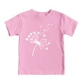 thumbnail image 3 of Gerichy Girls Graphic Print Dandelion Flower Print Tees Girl Round Neck Short Sleeve Funny T Shirts Top, 3 of 4