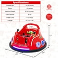 thumbnail image 3 of Gymax 12V Kids Ride on Bumper Car Remote Control w/ Flashing LED Light & Music Red, 3 of 9