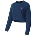 thumbnail image 2 of Women's-Concepts Sport  Navy FC Dallas Elevation Tri-Blend Raglan Cropped Pullover Sweatshirt, 2 of 3