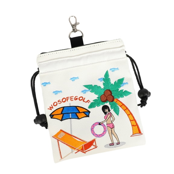 ANXPTIME Golf Pouch Bag with Clip Golf Valuables Pouch Drawstring Golf Tees Pouch Golf Accessories for Men Women